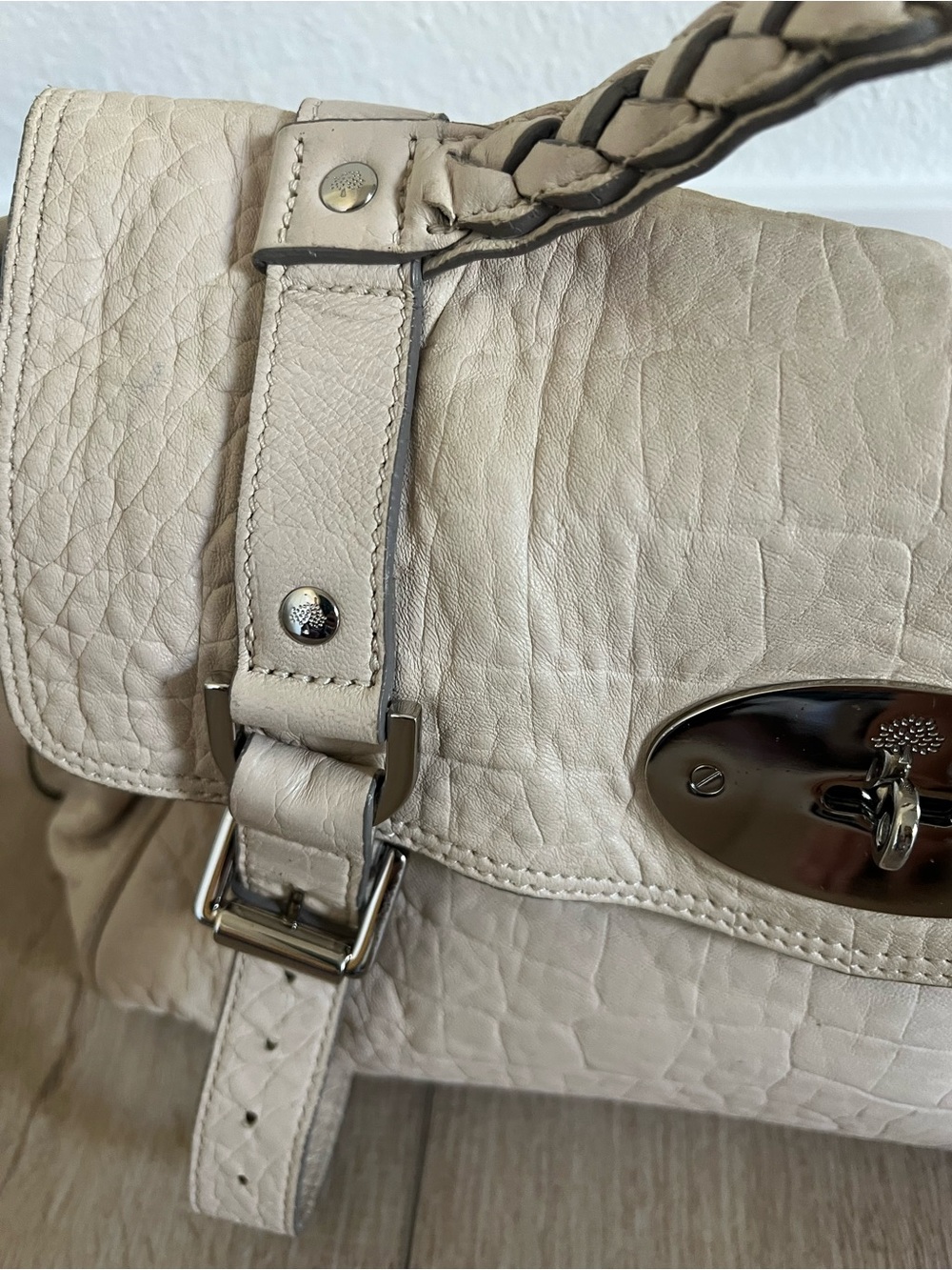 Limited Edition VTG Mulberry Cream Croc Embossed Leather Alexa Satchel Bag - Picture 5 of 14